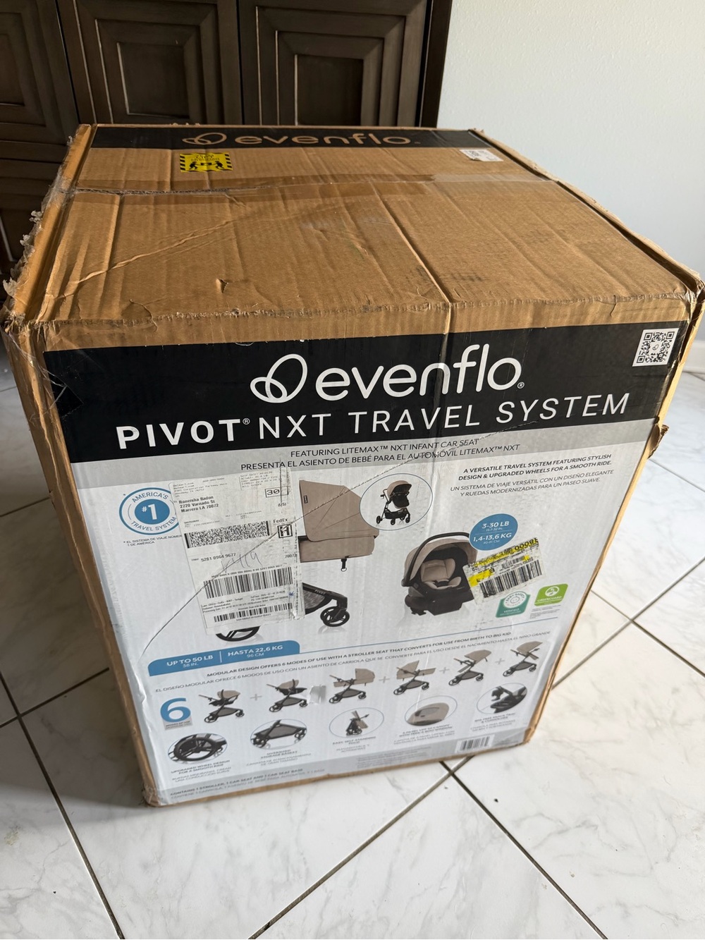 Evenflo Pivot NXT Travel System - Beige/Black